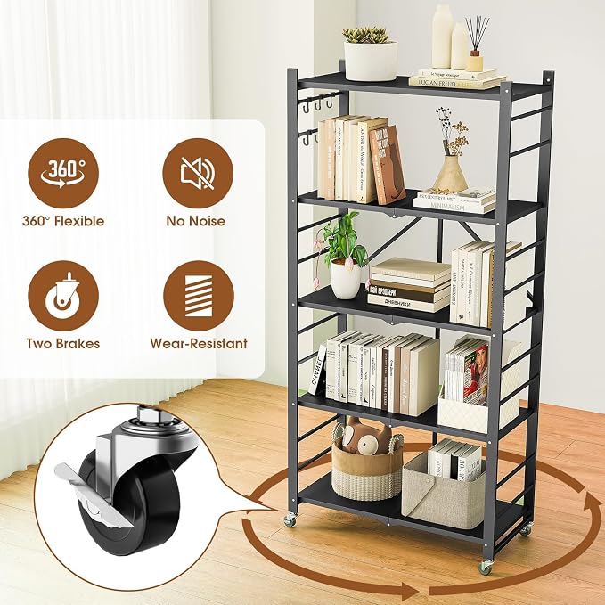 Fenbeli Foldable Shelves with Wheels - Image 5
