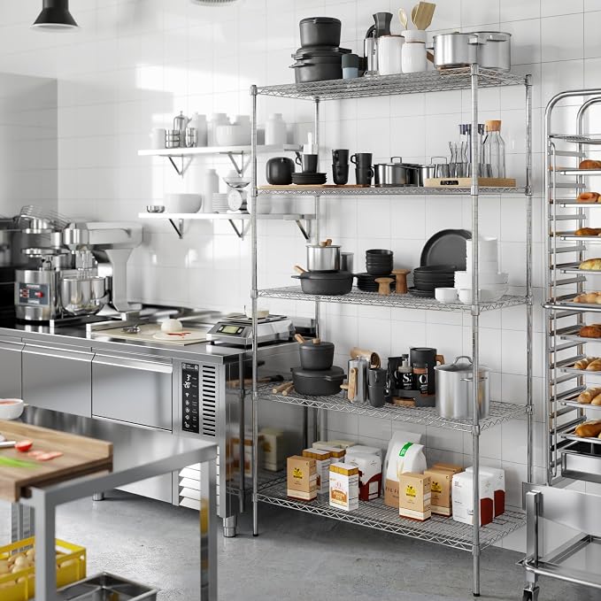 21" Deep x 48" Wide x 86" Height Wire Shelving Kit | 5-Tier | NSF Commercial - Image 7