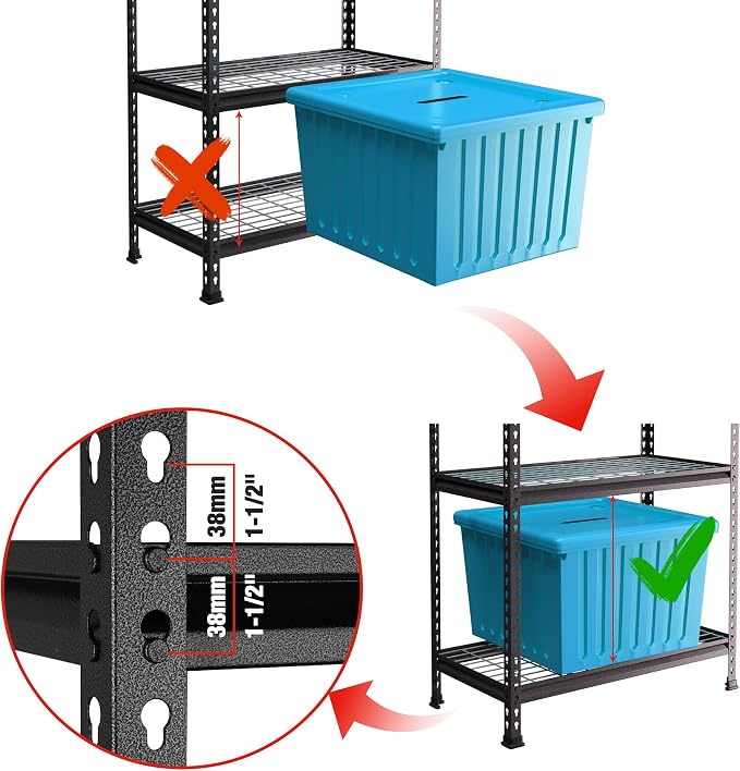 WORKPRO 5-Tier Metal Garage Shelving Unit, 36”W x 18”D x 72”H Storage Shelves - Image 4
