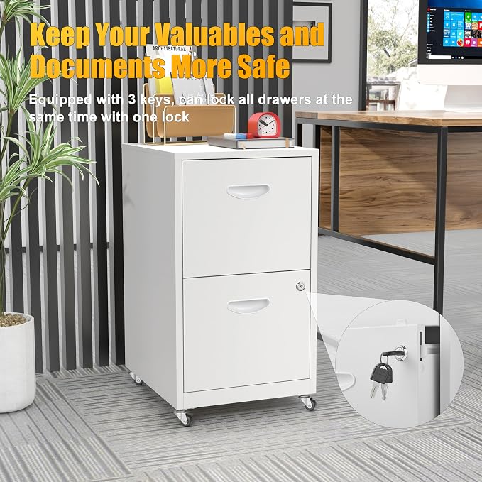 2 Drawer Mobile File Cabinet - Image 6