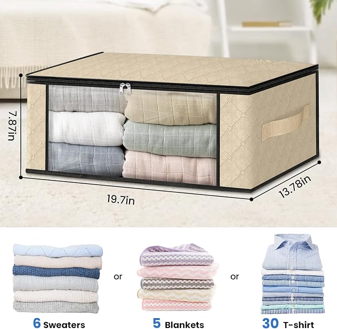 HomeHacks Storage 10-Pack Clothes Organizer Storage Bags Foldable Storage Box - Image 2