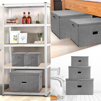 Large Linen Fabric Foldable Storage Bins - Image 5