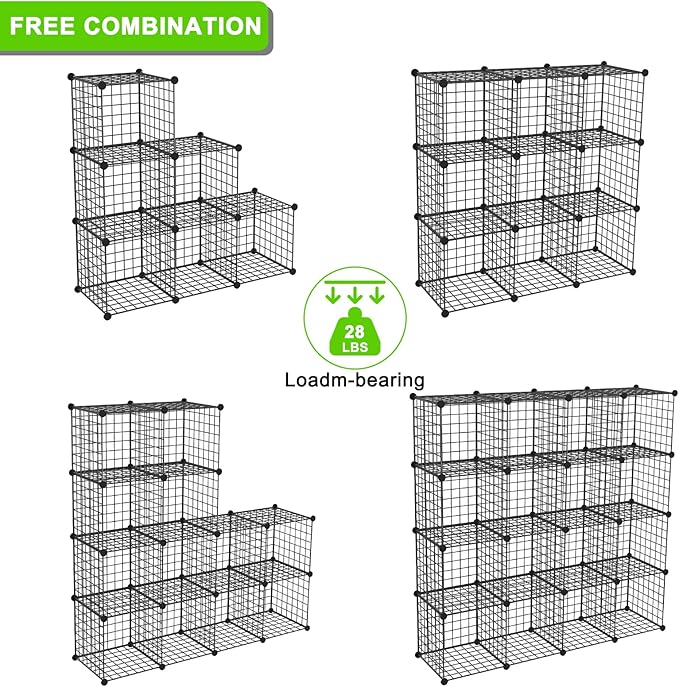 TUMUCUTE Wire Cube Storage Organizer, Metal Storage Shelves Bookshelf, - Image 4