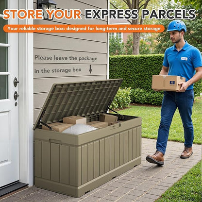 78 Gallon Deck Box Outdoor Indoor Waterproof Storage Box - Image 6