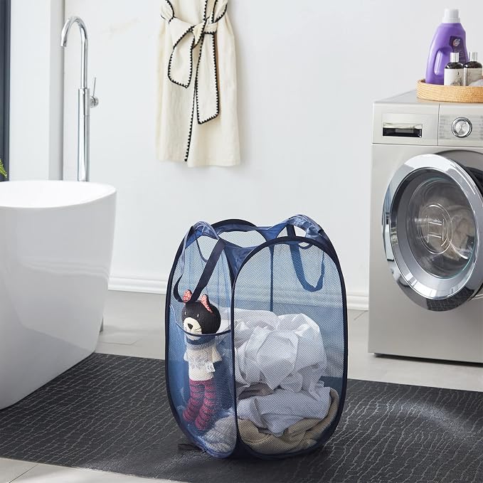 TECHMILLY Collapsible Mesh Pop Up Laundry Hamper - Image 6