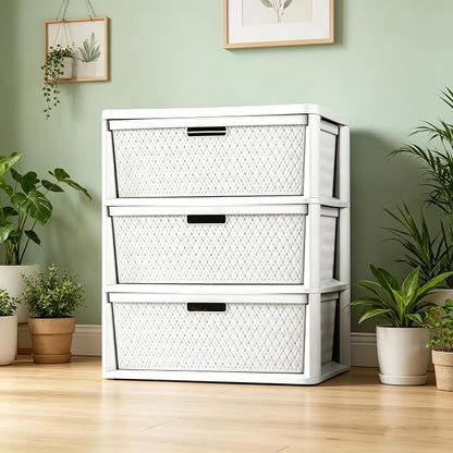 Wide 3-Drawer Plastic Storage Tower, No Tools Needed - Image 9