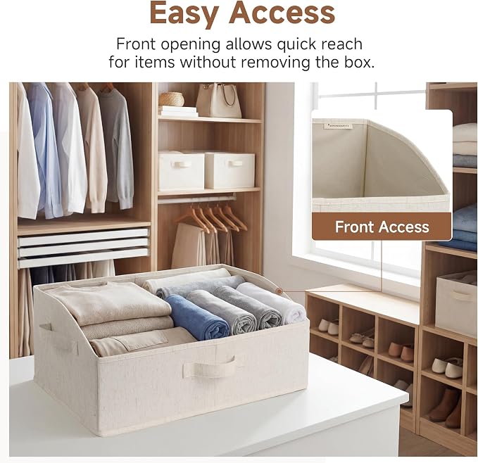 StorageWorks Trapezoid Storage Bins, Linen Closet Organizer, Closet Organizer - Image 3