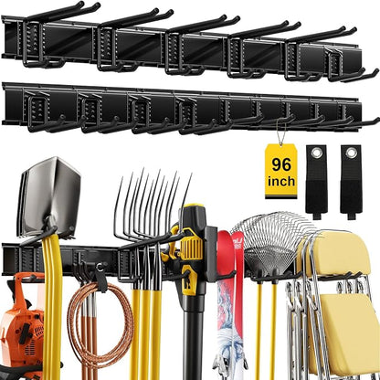 96" Garage Tool Organizer Wall Mount, 1250lbs Heavy Duty Garden Tool Storage by YZSFMZGE