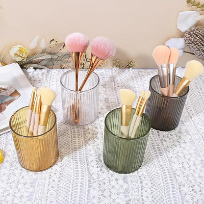 DASITON Makeup Brush Holder Organizer, Acrylic Makeup Brush Cup, Vintage - Image 3