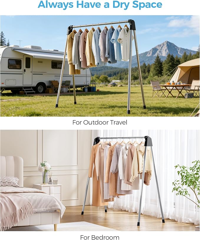 APEXCHASER Clothes Drying Rack Foldable, Stainless Steel Laundry Drying Rack - Image 9