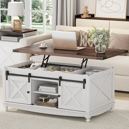 ALLSTAND 48" Farmhouse Lift Top Coffee Table by ALLSTAND