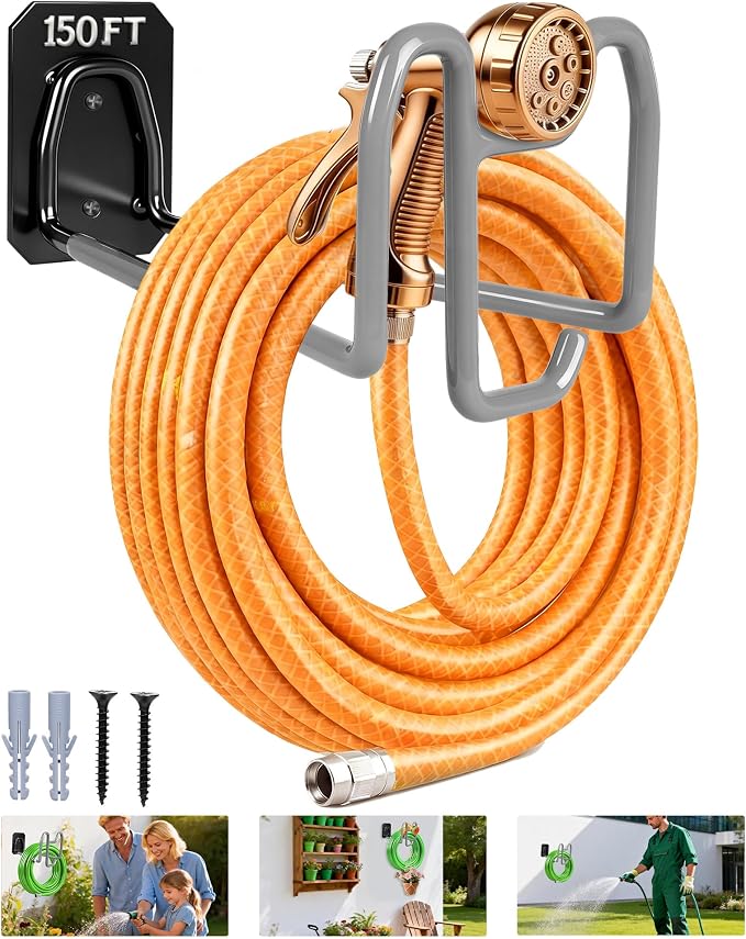 Garden Hose Holder with Hook by StuffedAnimalHanging