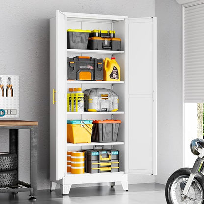 71" White Metal Storage Cabinet - Image 2
