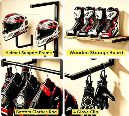 Motorcycle Helmet Holder Wall Mount, Motorcycle Gear Rack - Image 6