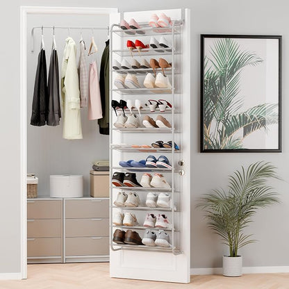 Whitmor 36 Pair Over The Door Shoe Organizer, 12 Tier Hanging Shoe Organizer by Whitmor