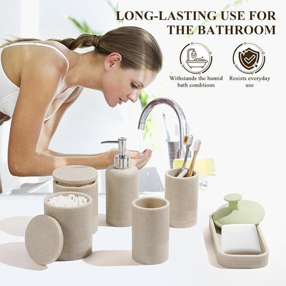 Bathroom Accessories Set, 6-Piece Bathroom Accessory Set, Toothbrush Holders Set - Image 4