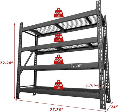 BlueWish 8000LBS 78 "W x 24 "D x 72 "H Garage Shelving Heavy Duty Storage - Image 2