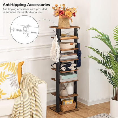 HOOBRO 8 Tiers Vertical Shoe Rack, Wooden Shoe Storage Organizer - Image 8
