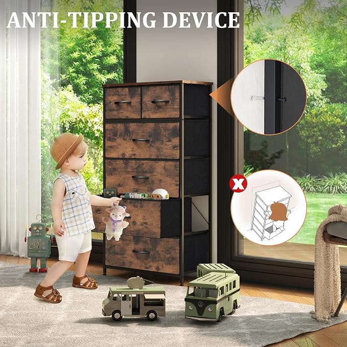 Tall Dresser for Bedroom, Fabric Storage Tower - Image 5