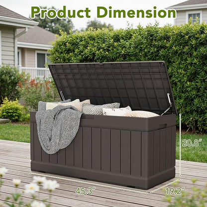 Devoko 78 Gallon Deck Box, Waterproof Resin Outdoor Storage Box - Image 7