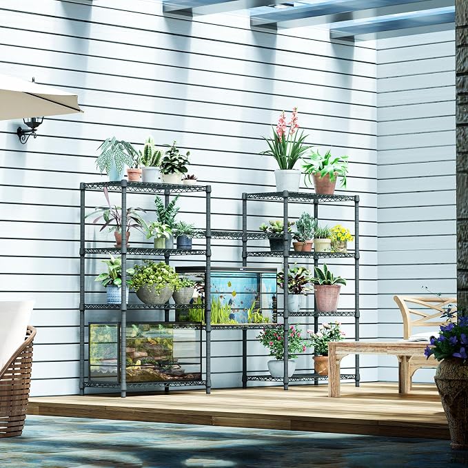 IZEUK 4-Tier Outdoor Metal Storage Shelving Unit, Heavy Duty Wire Rack Organizer - Image 6