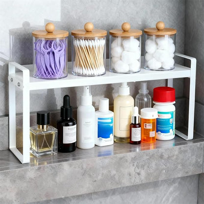 Small Expandable Medicine Cabinet Shelf, 3.58” Wide Metal Storage Stand by EarondLabProducts