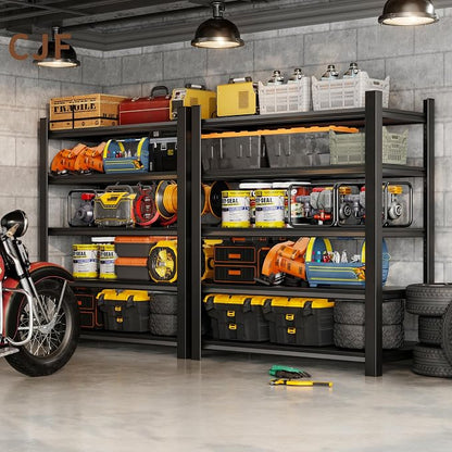 CJF Adjustable Garage Storage Shelves, 5-Tier Garage Shelving Heavy Duty - Image 2