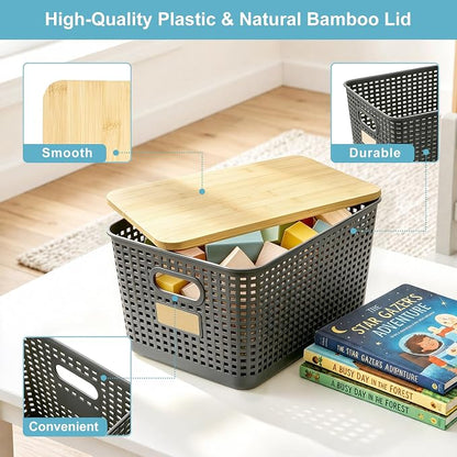 Bagnizer 2 Pack Tall Plastic Storage Bins - Image 2