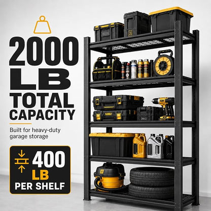 SAWJEC Garage Shelving Unit, 2000 lb | 72"H x 35.8"W x 16.1"D, 5 Adjustable - Image 4