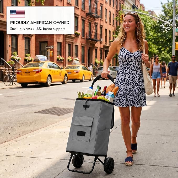 Shopping Cart, Super Loading Grocery Trolley, 220 lbs Capacity, Foldable Cart - Image 2