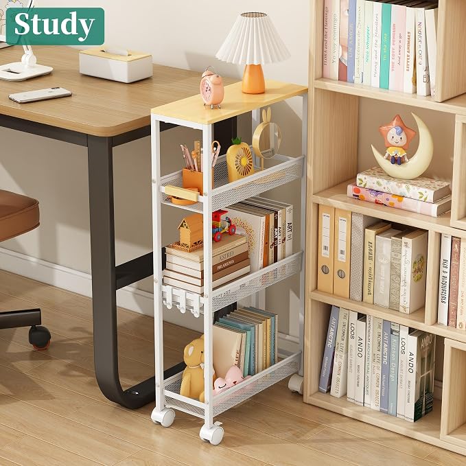 TIPGO Utility Slim Storage Cart, 4 Tier Rolling Cart - Image 7