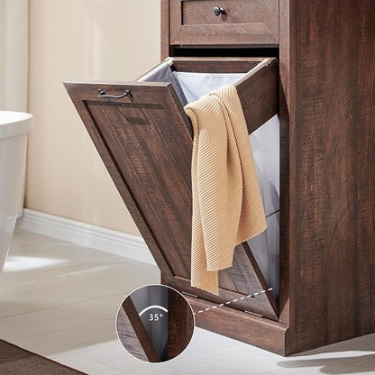 Tilt Out Trash Can Cabinet, 10 Gallon Farmhouse Laundry Hamper Cabinet - Image 5