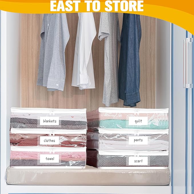 Plastic Storage Bags with Easy-Glide Zipper, Durable Clear Vinyl Zippered - Image 2