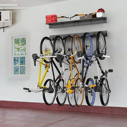 TORACK Bike Storage Rack with Shelf, 6 Bikes Hangers - Image 2