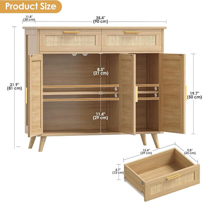 Akxomel Rattan Sideboard Buffet Cabinet - Image 2