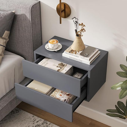 KOMFOTT Floating Nightstand Set of 2, Wall Mounted Night Stand - Image 3