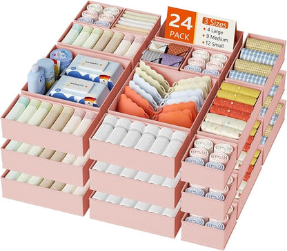 DIMJ Drawer Organizer Clothes, 24 Pack Dresser Organizer, Foldable Closet by DiMJ