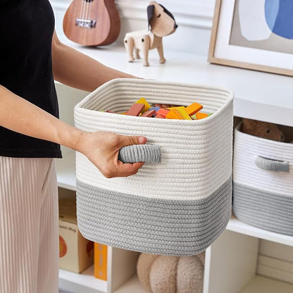 R RUNKA Storage Cube Baskets for Organizing- 3 Pack- 11 inch Square Baskets for - Image 5