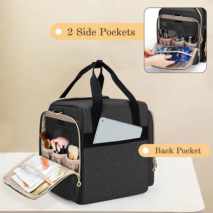 LUXJA Travel Makeup Bag with 4 Inner Removable Cases, Large Cosmetic Bag with - Image 3