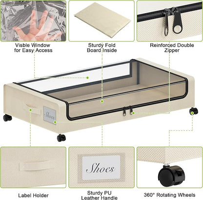 Tututry Under Bed Storage with Wheels, XXL 60L Under the Bed Storage Bins - Image 4