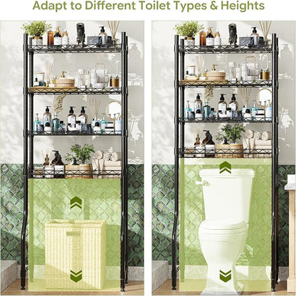 Simple Trending 4 Tier Over The Toilet Storage Rack, Bathroom Organizers and - Image 6