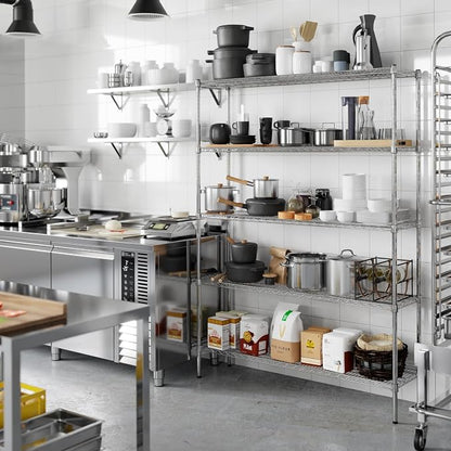 14" Deep x 54" Wide x 74" Height Wire Shelving Kit | 5-Tier | NSF Commercial - Image 6