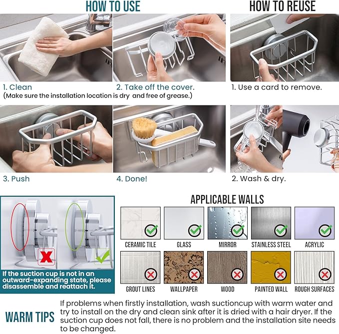 TAILI Sponge Holder for Kitchen Sink - Image 3