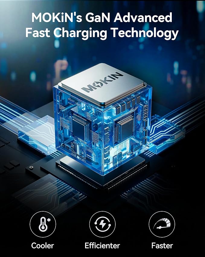 MOKiN Desktop Charging Station, 200W 6-Port Retractable USB C Charging Station - Image 6
