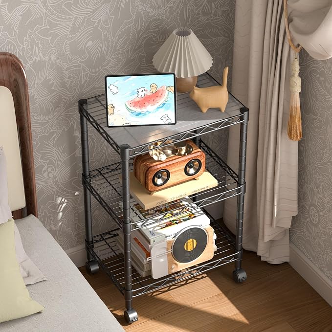 3 Tier Adjustable Storage Shelves Heavy Duty Metal Utility Shelf Wire Shelving - Image 6