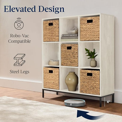 Best Choice Products 9-Cube Bookshelf, 3-Tier Wood Storage Bookcase W/Legs - Image 6