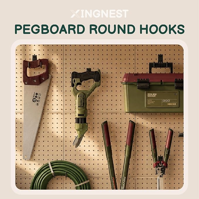 8-Pack Heavy Duty Double Arm Round Pegboard Hooks | Fit 1/4 Inch Pegboards - Image 5