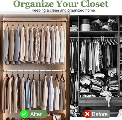 OPKING Double Hanging Closet Rod Extenders Adjustable Width & Height White | - Image 5