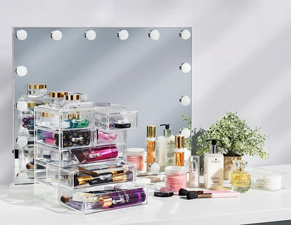 Sorbus Acrylic Makeup Organizer Set, 7-Drawer Vanity & Countertop Cosmetic - Image 2