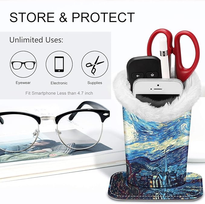 Fintie Plush Lined Eyeglasses Holder, Glasses Stand Case, Anti-scratch Glasses - Image 5